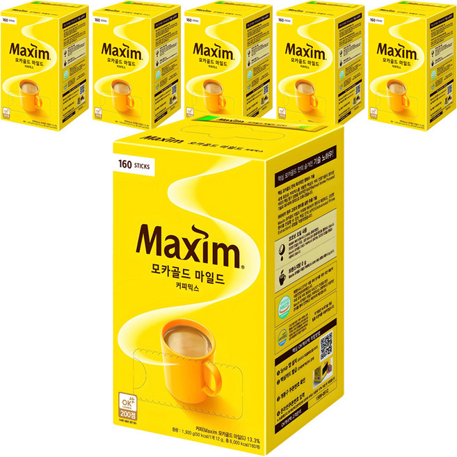 맥심 모카골드 마일드 커피믹스, 12g, 160개입, 6박스