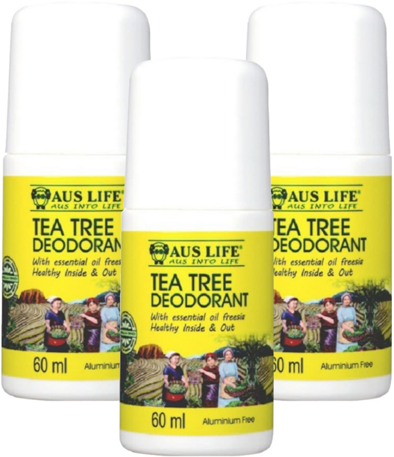 AUS LIFE 澳思萊 台灣公司貨 茶樹&小蒼蘭無鋁體香露, 60ml, 3件