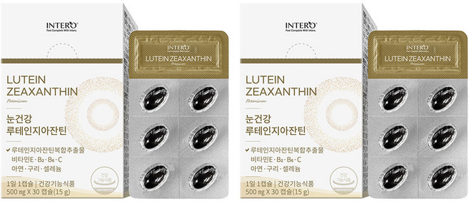 인테로 눈건강 루테인지아잔틴 15g, 30정, 2개