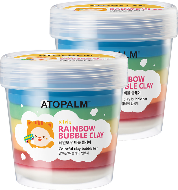 아토팜 레인보우 버블 클레이 바디클렌저, 2개, 혼합색상