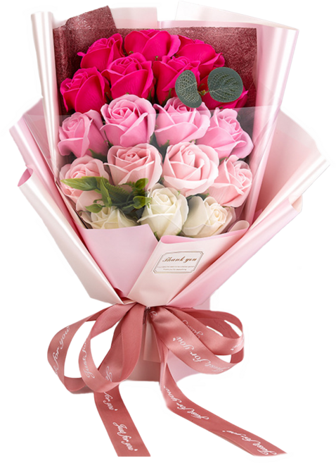 18朵香皂花, 漸層粉, 1個