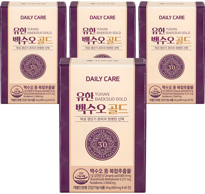 데일리케어 유한 백수오 골드, 60정, 4개