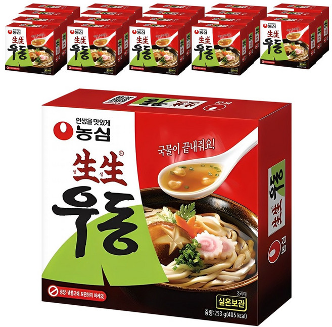 생생우동면 봉지, 253g, 20개