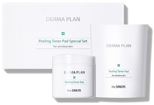 The Saem Derma Plan 去角質爽膚水墊 70p + 補充裝 50p 特別套組, 1組, 1組