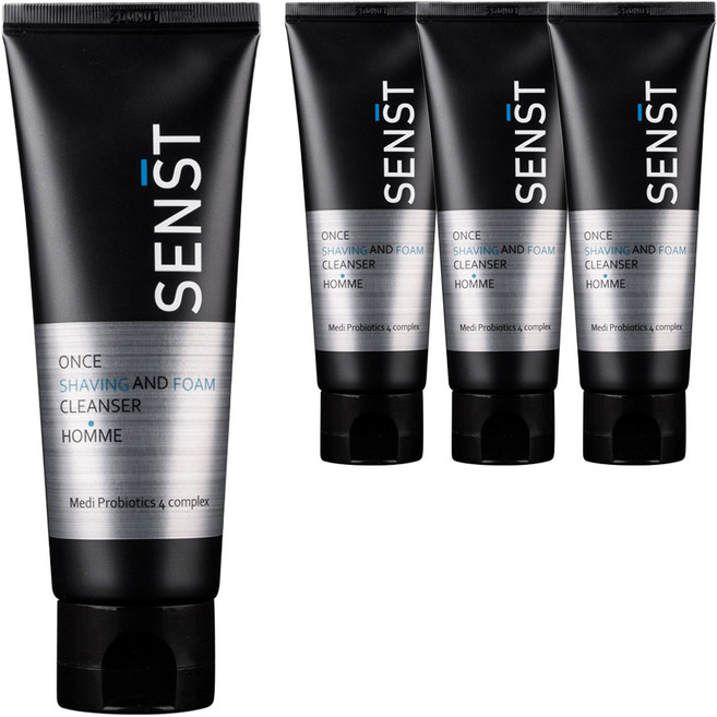 센스트 원스 쉐이빙 앤 폼클렌저 옴므, 4개, 120ml