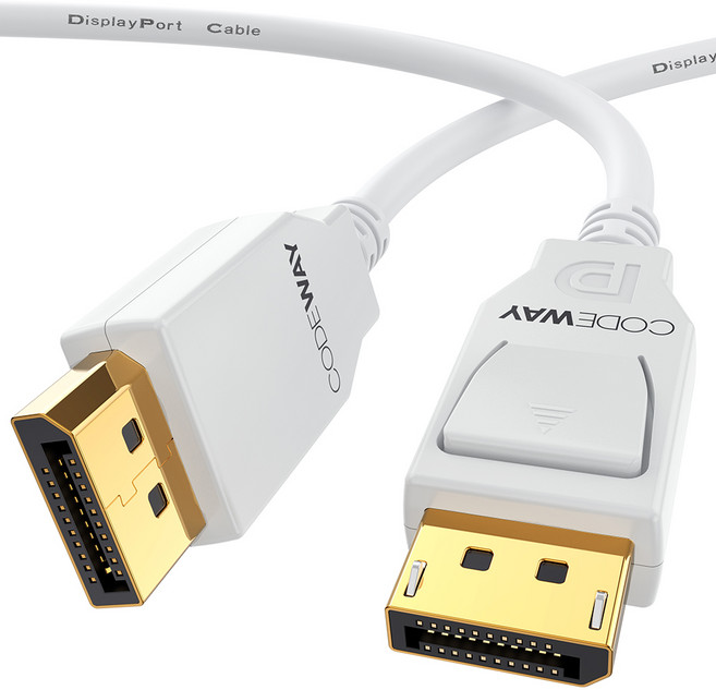 코드웨이 DP 케이블 1.4v 20핀 더미 UHD 8K white, 1개, 1m