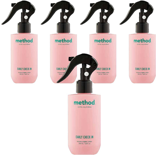메소드 룸앤패브릭 스프레이 얼리체크인 향 실내 탈취제 본품, 200ml, 5개