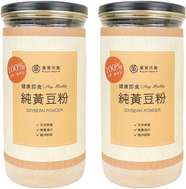 Green Market 菓青市集 純黃豆粉, 300g, 2罐
