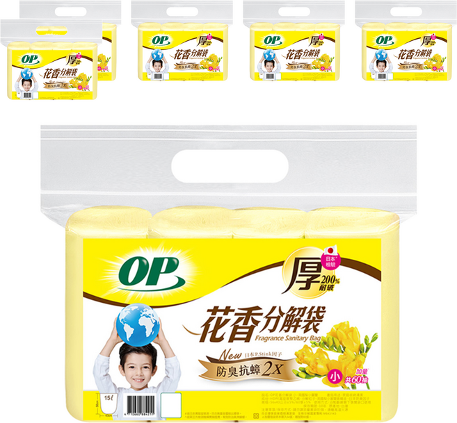 OP 花香分解袋 小 56 x 43cm 英國梨小蒼蘭 60張, 15L, 6包