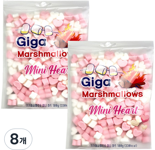 기가 마시멜로우 미니 하트, 100g, 8개