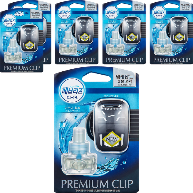 페브리즈 프리미엄 차량용 방향제 7ml 본품, 6개, 아쿠아 왈츠