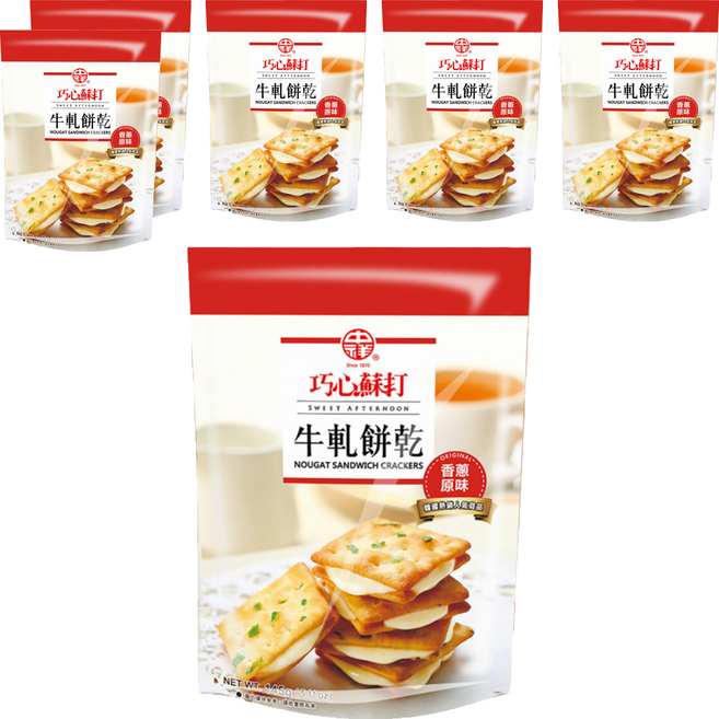 中祥 巧心蘇打 牛軋餅乾, 145g, 6袋