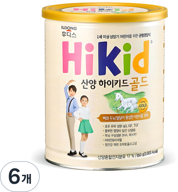 하이키드 골드 산양 분유, 650g, 6개