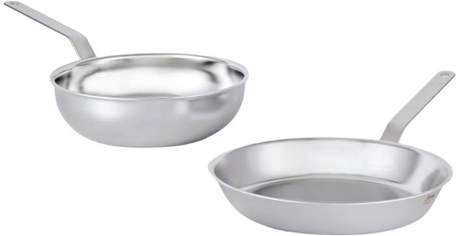 스테니 인덕션 무연마제 통5중 스텐후라이팬 스테인리스 궁중팬 세트 2개, 스텐팬 24cm + 스텐웍 24cm, 1세트