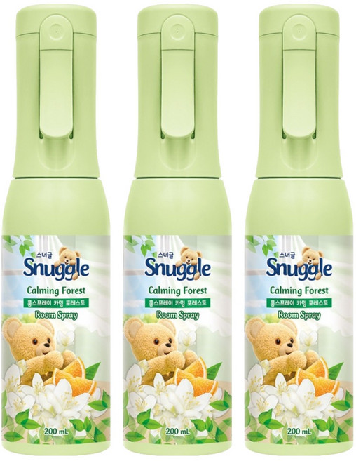 스너글 룸스프레이 카밍 포레스트 본품, 200ml, 3개