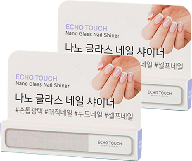 에코터치 나노 글라스 네일 샤이너, 2개