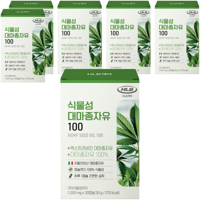 에이치엘비 식물성 대마종자유 100, 6개, 30정