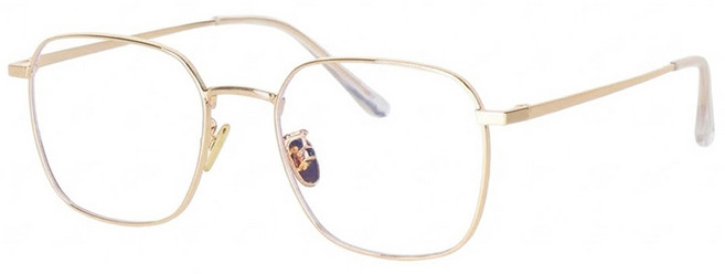 RIGHT NOW 超薄方圓形抗藍光眼鏡 金色