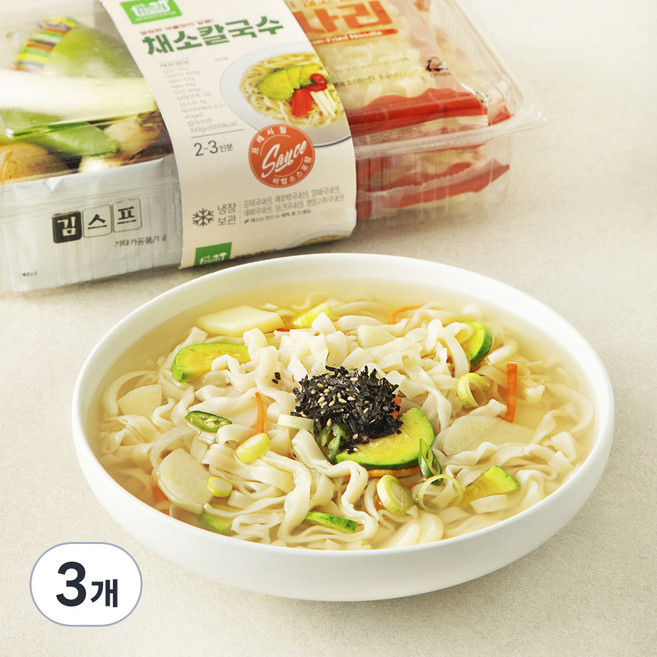 프레시밀 채소칼국수 2~3인분, 676g, 3개