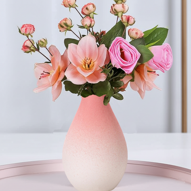 조인메이드 그라데이션 드라이 플라워 미니 꽃병 물방울형, 핑크