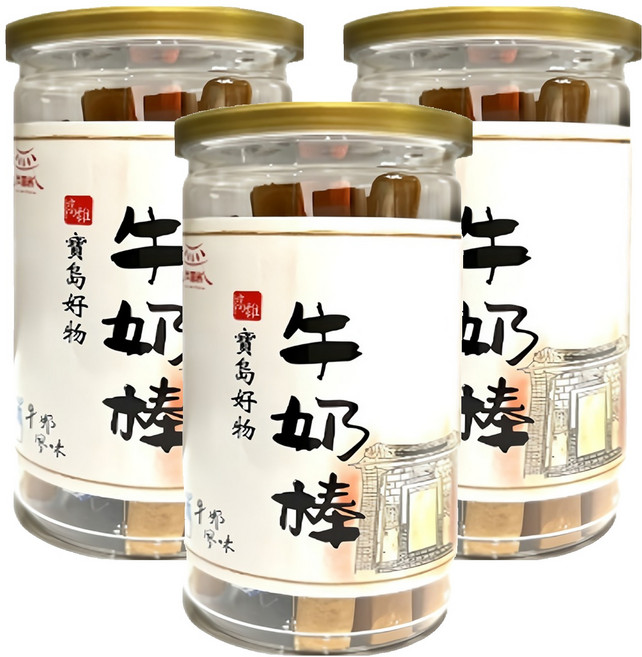 瓦厝家 牛奶棒, 120g, 3罐