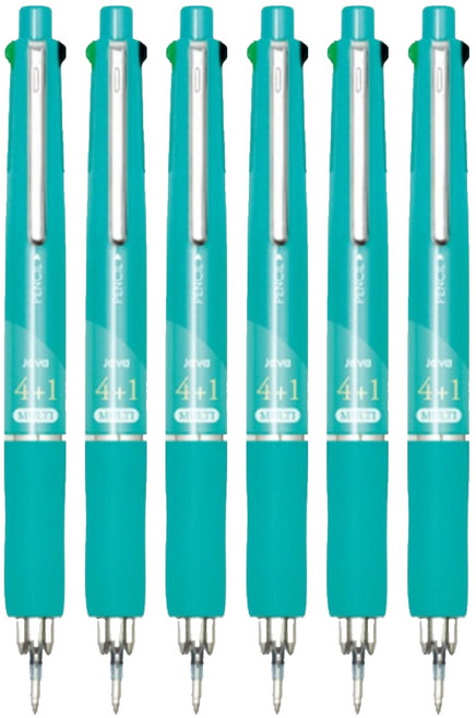 자바펜 제트 4 + 1 멀티펜 0.7mm, 민트, 6개