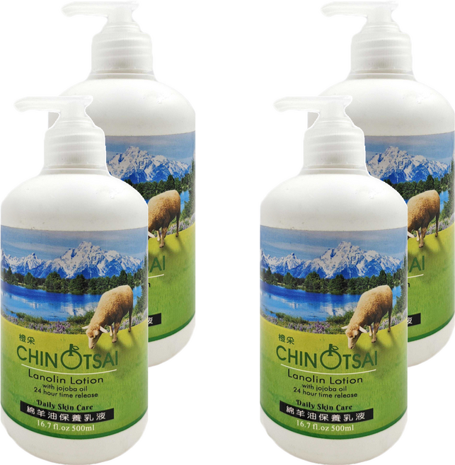 CHIN TSAI 橙采 綿羊油保養乳液, 500ml, 4瓶
