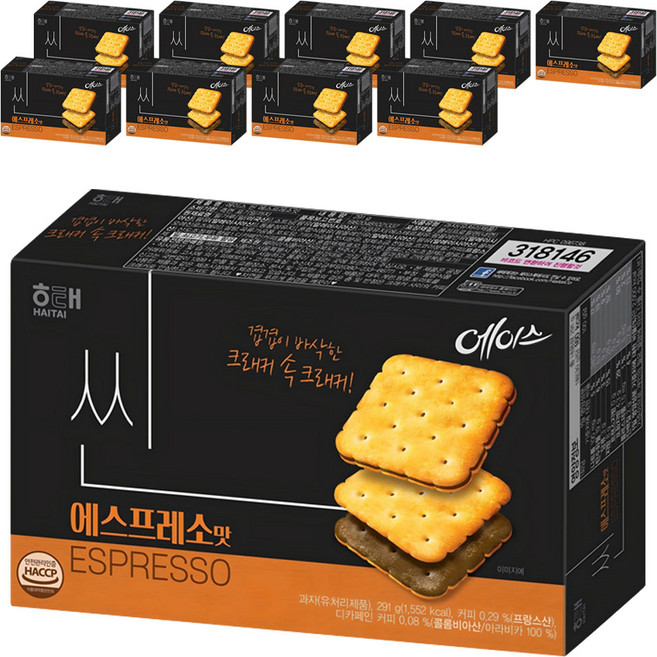 해태제과 에이스 씬 에스프레소맛, 291g, 10개