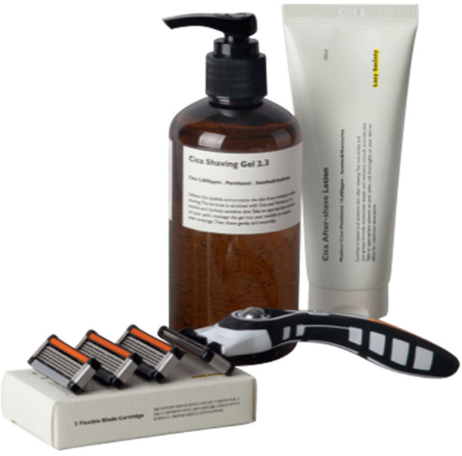 레이지소사이어티 5중날 면도기 선물 4종 세트, 1세트, 면도핸들 + 5중날4p + 시카쉐이빙젤 + 시카에프터쉐이브로션