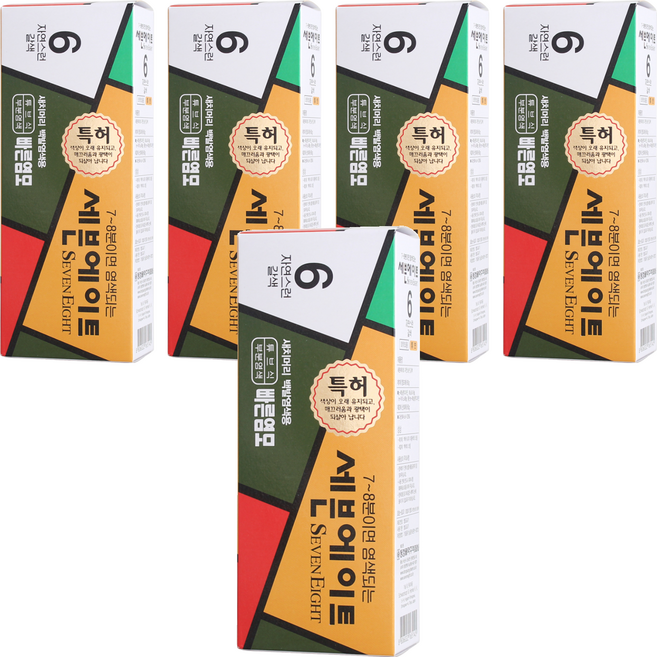 세븐에이트 새치 염색약, 6호 자연스런갈색, 5개