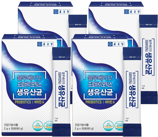 종근당 블루베리맛 프로바이오틱스 생유산균 30p, 60g, 4박스