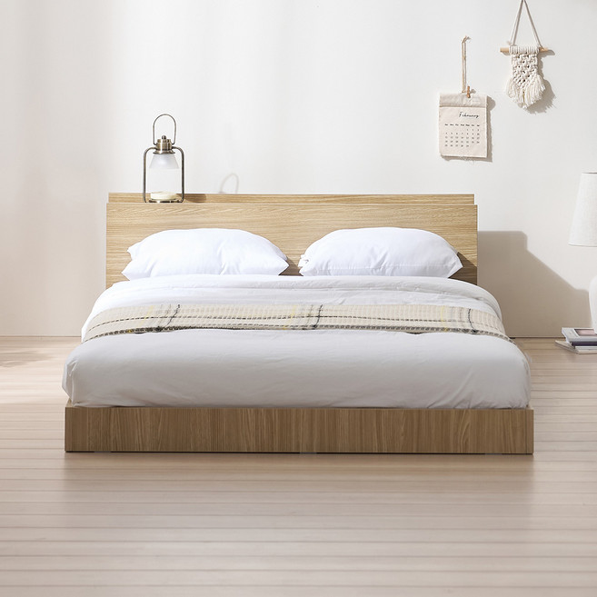 서울소호 홈즈 저상형 침대 프레임 + 파워 본넬 양면 매트리스 세트 방문설치, 우드 + 화이트