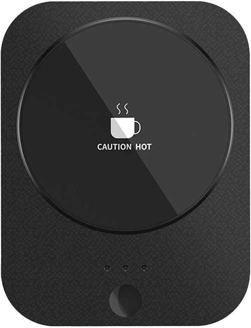 aibo 觸控式USB恆溫暖杯墊 三檔調溫 8小時斷電 鋼化玻璃加熱面板, 黑色, 1個