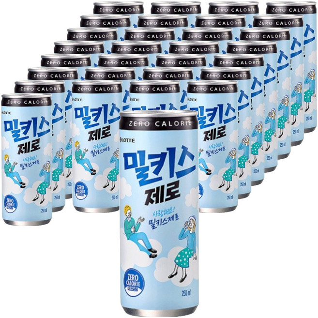 밀키스 제로 탄산음료, 250ml, 30개