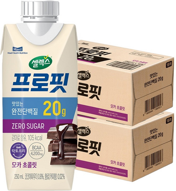 셀렉스 프로핏 모카 초콜릿, 250ml, 36개