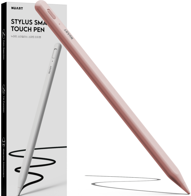 누아트 스타일러스 블루투스형 아이패드 호환 스마트 터치펜, 핑크, 1개