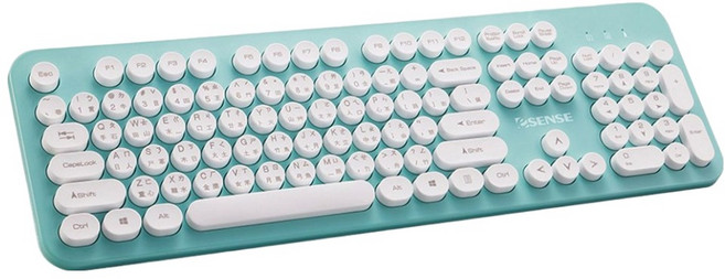 ESENSE 逸盛 3700復古圓形標準鍵盤, 13-EOK370GN, 綠色, 1個