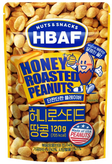 HBAF 蜂蜜奶油味花生, 120g, 1包
