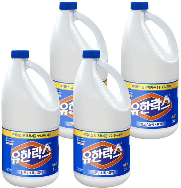 유한락스 레귤러 락스, 3L, 4개