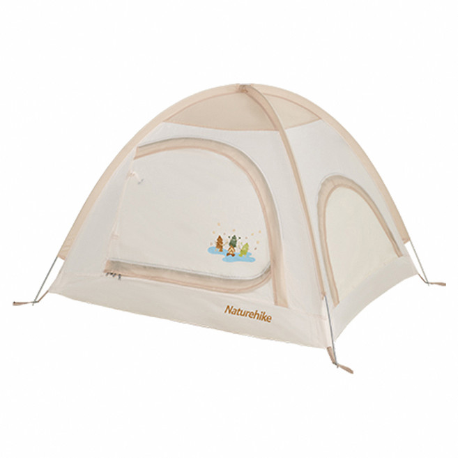 Naturehike 挪客 篝火之夜兒童帳篷 68D 210T滌綸格子布 包裝袋 + 捆紮帶 + 地釘 + 支撐杆 CNH22ZP002 130 x 120 x 90cm 1.5kg, 米白色, 1人, 1組