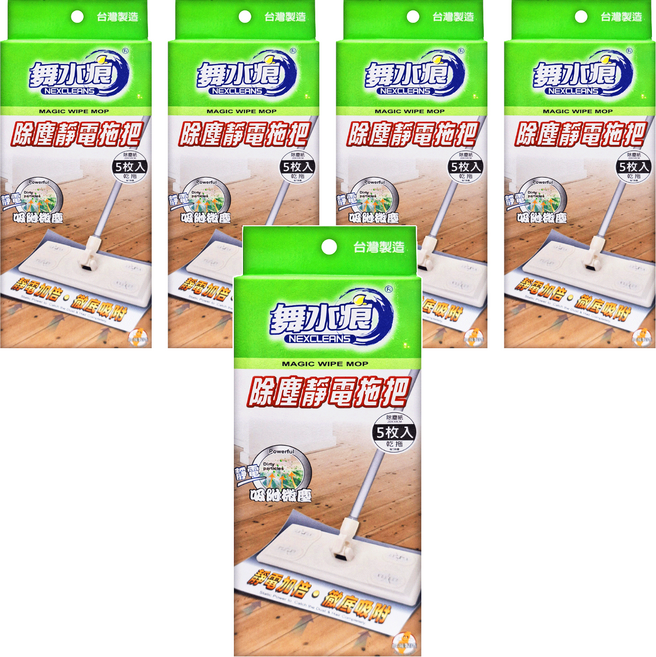 NEXCLEANS 舞水痕 除塵靜電拖把 RT-C3445, 5組