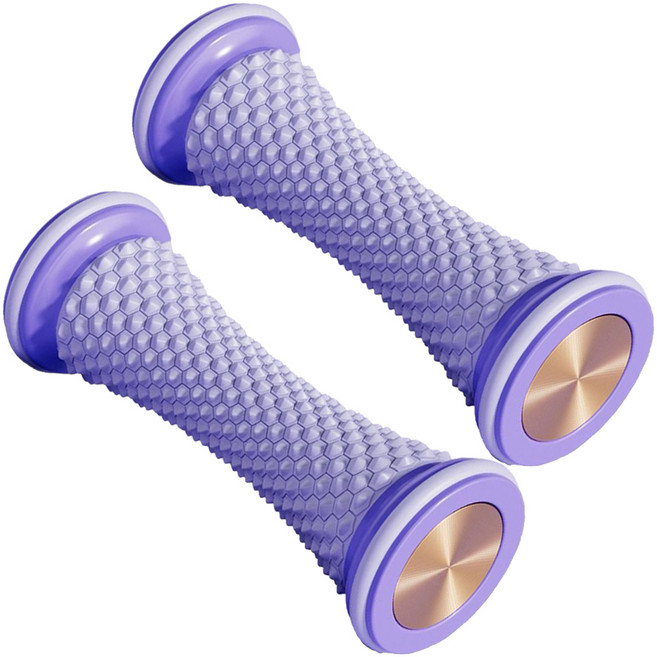 라사노 발바닥 지압기 풋 롤러 종아리 마사지기, 2개, 퍼플