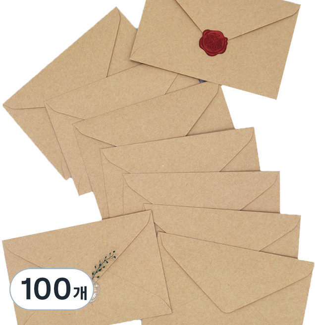 마음담아 무지 엽서봉투 155 x 105 mm, 크라프트, 100장