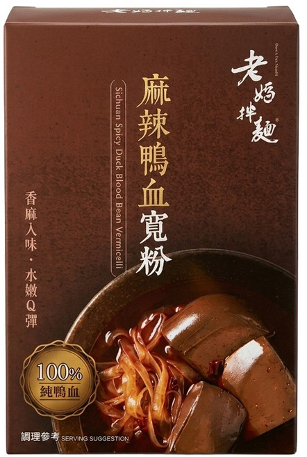 老媽拌麵 麻辣鴨血寬粉, 540g, 1盒