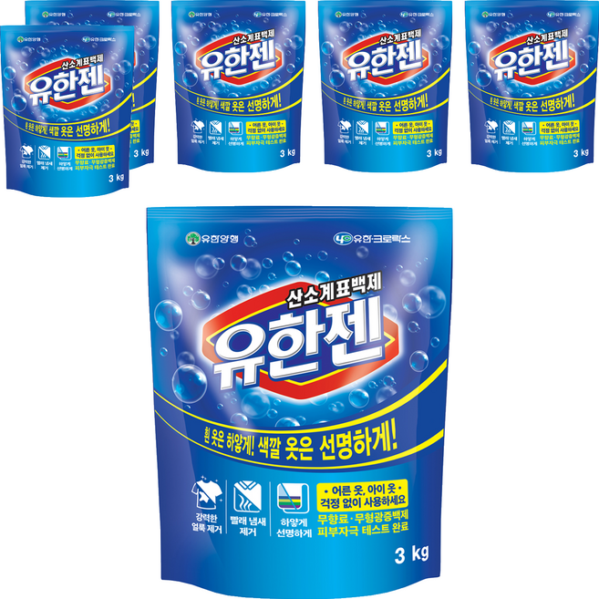 유한젠 산소계표백제, 3kg, 6개