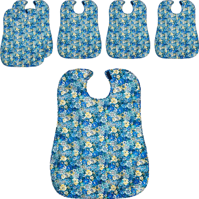 로사홈 다용도 턱받이, 큰 꽃 파랑, 6개