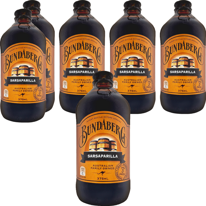 BUNDABERG 賓德寶 沙士風味氣泡飲, 6個, 375ml
