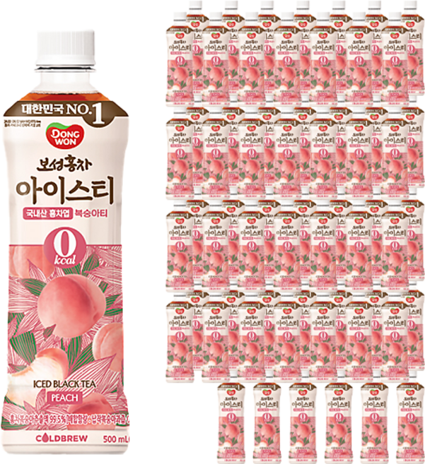 동원보성홍차 아이스티 제로 복숭아, 500ml, 72개