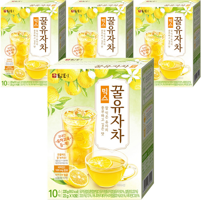 담터 꿀유자차 믹스, 22g, 10개입, 4개