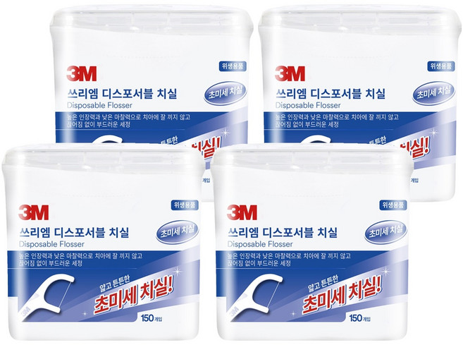 쓰리엠 싱글라인 치실 벌크, 150개입, 4개